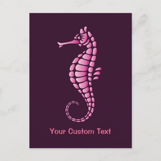 Seahorse Pink Briefkaart (Voorkant)