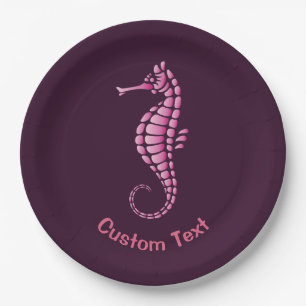 Seahorse Pink Papieren Bordje