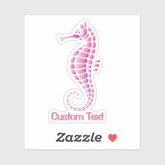 Seahorse Pink Sticker (Vel)