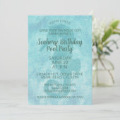 Seahorse Pool Party Anniversaire Invitation (Debout devant)