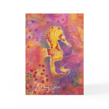 Seahorse; reproductie van handgedrukte zijde ontwe