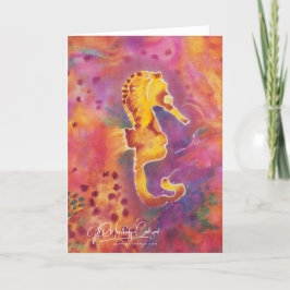 Seahorse; reproductie van handgedrukte zijde ontwe kaart