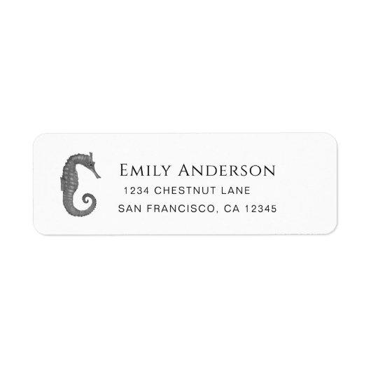 Seahorse Return Address Label (Voorkant)