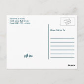 Seahorse Romance, Beach Wedding Bedankt Briefkaart (Achterkant)