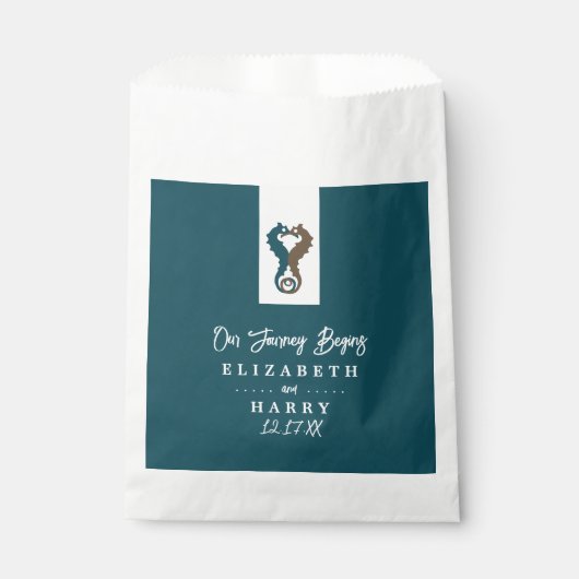 Seahorse Romance, Beach Wedding Bedankzakje (Voorkant)