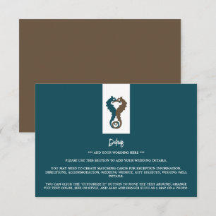 Seahorse Romance, Beach Wedding Detail Informatiekaartje