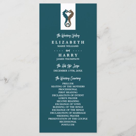 Seahorse Romance, Programme de mariage sur la plag (Devant)