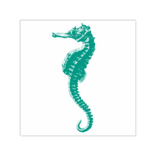  SEAHORSE RUBBER STAMP  ZELFINKTENDE STEMPEL