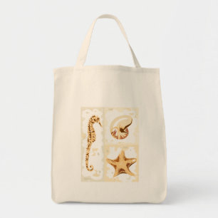 Seahorse Seashells Aquatic Life Canvas Canvas tas