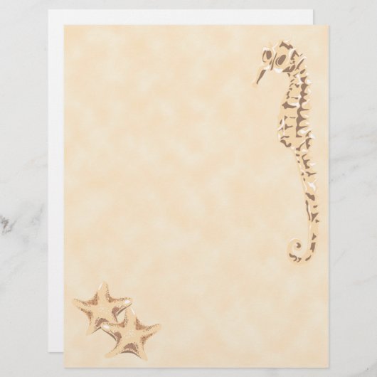Seahorse Seastar Letterhead Stationery (Voorkant / Achterkant)
