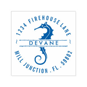 Seahorse Self-Inking Return Address Stamp Zelfinktende Stempel