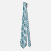 Seahorse Shell Coral Motif Cravate Turquoise (Devant)