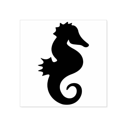 Seahorse silhouette 	rubberstempel (Afrduk)