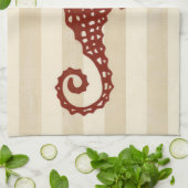 Seahorse Silhouette Theedoek (Gevouwen)