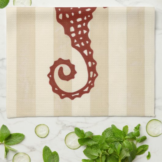 Seahorse Silhouette Theedoek (Gevouwen)