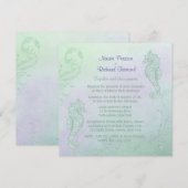 Seahorse Sparkle Faire-part de mariage (Devant / Derrière)