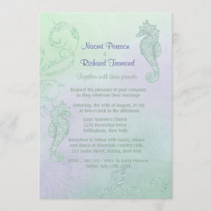 Seahorse Sparkle Faire-part de mariage