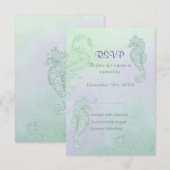 Seahorse Sparkle Mariage - RSVP (Devant / Derrière)