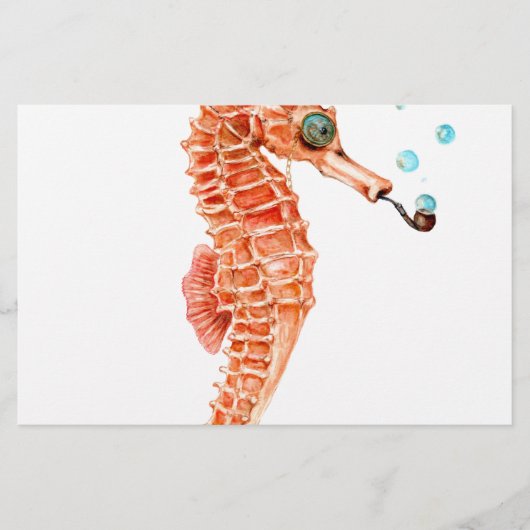 Seahorse Steampunk Briefpapier (Voorkant)