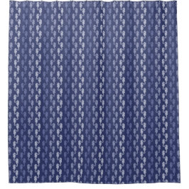 Seahorse Stripes Indigo Shower Curtain Douchegordijn