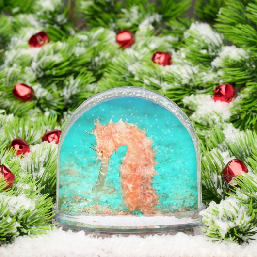 Seahorse tropical carribean turquoise orange sneeuwbol (Kerstmis)