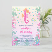 Seahorse Under the Sea Birthday Party Invitation (Debout devant)