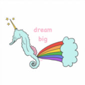 seahorse unicorn rêve gros autocollant (Devant)