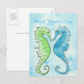 Seahorse Valentine Feestdagenkaart (Voorkant / Achterkant)