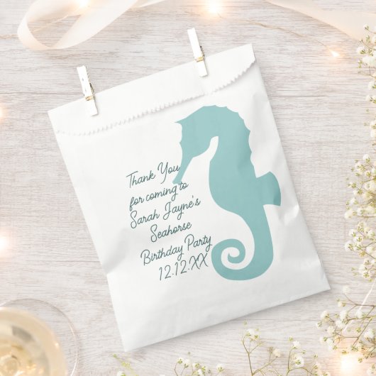 Seahorse verjaardagsfeestje aangepaste gunsttas bedankzakje (Geknipt)