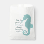 Seahorse verjaardagsfeestje aangepaste gunsttas bedankzakje (Voorkant)