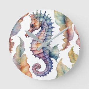Seahorse Waterverf Kustinrichting Ronde Klok