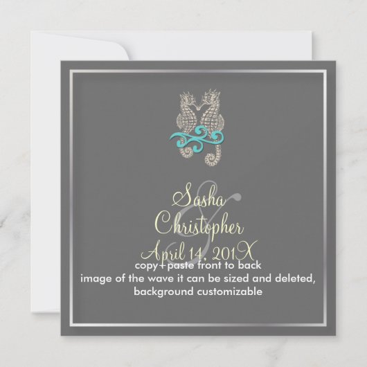 Seahorse Wedding Invitations Kaart (Voorkant)