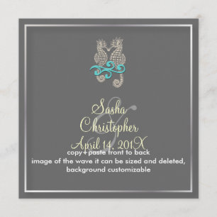 Seahorse Wedding Invitations Kaart