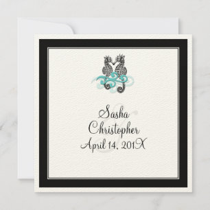 Seahorse Wedding Invitations Kaart