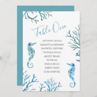 Seahorse Wedding Seating Chart, Table Plan