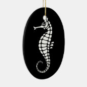 Seahorse White Keramisch Ornament (Rechts)