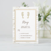 Seahorse Whitewash Wood Beach Wedding RSVP (Staand voorkant)