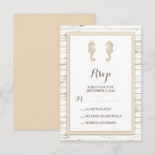 Seahorse Whitewash Wood Beach Wedding RSVP (Voorkant / Achterkant)
