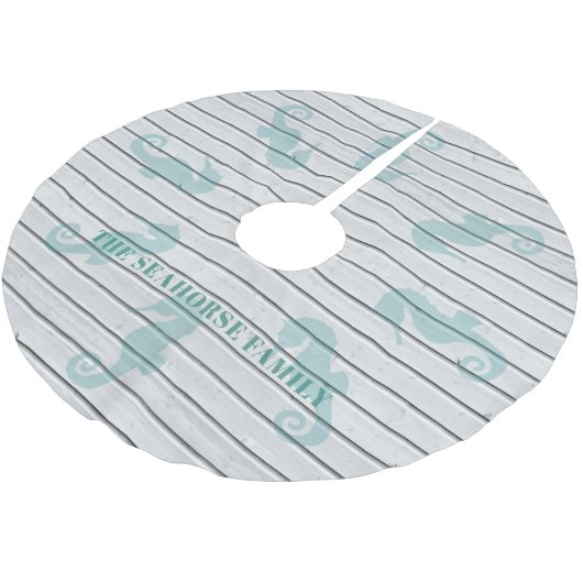 Seahorse Whitewashed Wood Plank Kerstboom Rok (Gekanteld)