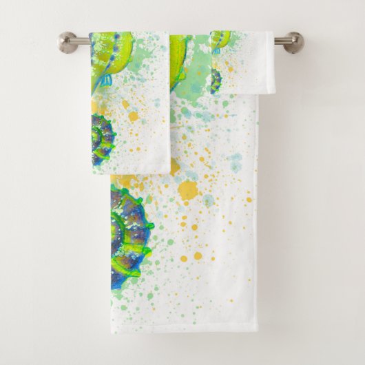 Seahorse Yellow Lime Green Splash Ink (En situation)