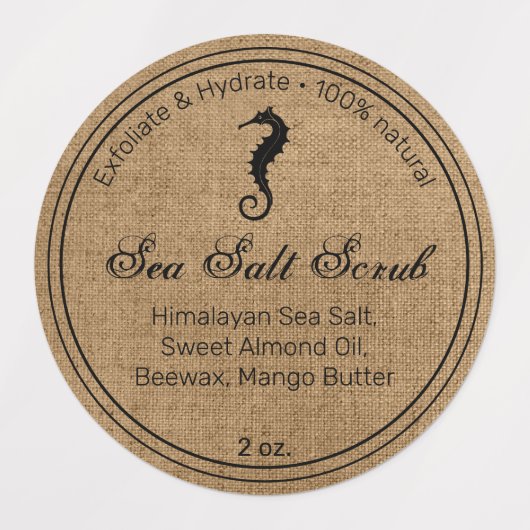 Seahorse Zee Salt Scrub Labels (Design 2)