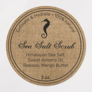 Seahorse Zee Salt Scrub Labels