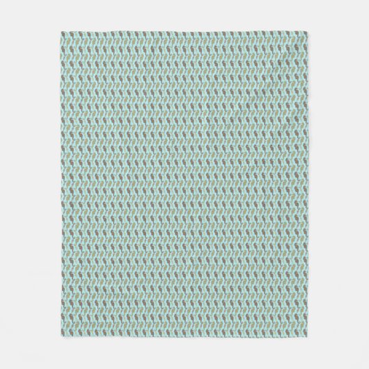 Seahorse Zigzag Pattern Aquamarine Fleece Blanket (Voorkant)