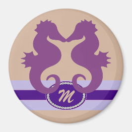 SeaKiss Monogrammed Paarse Stateroom Deurmarkering Magneet