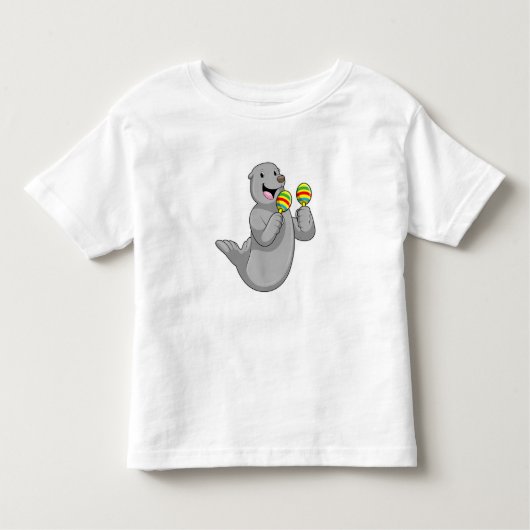 Seal as Musician with Maracas Kinder Shirts (Voorkant)