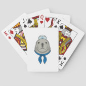 Seal as Sailor with Sailor hat Pokerkaarten (Achterkant)