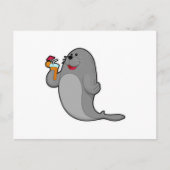 Seal at Drinking with Juice Briefkaart (Voorkant)