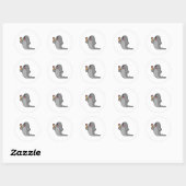 Seal at Drinking with Juice Ronde Sticker (Vel)