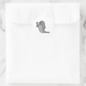 Seal at Drinking with Juice Ronde Sticker (Tas)