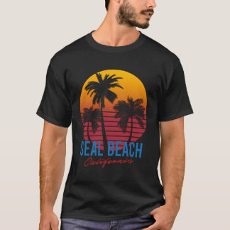 Seal Beach California Palm Trees Sunset CA T-shirt